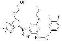 2-[[(3aS,4R,6S,6aR)-4-[7-[[(1R,2S)-2-(3,4-Difluorophenyl)cyclopropyl]amino]-5-(propylthio)-3H-[1,2,3]triazolo[4,5-d]pyrimidin-3-yl]-2,2-dimethyl-tetrahydro-3aH-cyclopenta[d][1,3]dioxol-6-yl]oxy]ethanol