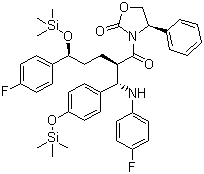 3-[(2R,5S)-5-(4-Fluorophenyl)-2-[(S)-[(4-fluorophenyl(amino)]][4-[trimethylsilyl]-oxy]phenyl]methyl]-1-oxo-5-[(trimethylsily)-oxy]pentyl]-4-phenyl-(4S)-2-oxazolidinone