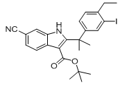 tert-butyl 6-cyano-2-(2-(4-ethyl-3-iodophenyl)propan-2-yl)-1H-indole-3-carboxylate