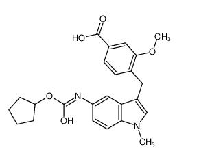 4-[[5-(cyclopentyloxycarbonylamino)-1-methylindol-3-yl]methyl]-3-methoxybenzoic acid  107754-20-1
