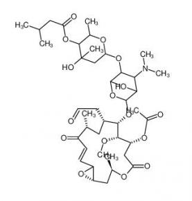 10-Hexadecenoic acid, 5-[[4-(diemthylamino)tetrahydro-3-hydroxy-6-methyl-5-[(tetrahydro-4,5-dihydroxy-4,6-dimethylpyran-2-yl)oxy]-pyran-2-yl]oxy]-12,13-epoxy-6-(formylmethyl)-3,15-dihydroxy-4-methoxy-8-methyl-9-oxo-,.ω.-lactone, acetate, isovalerate  4564