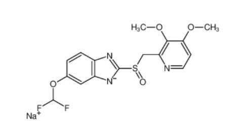 sodium,5-(difluoromethoxy)-2-[(S)-(3,4-dimethoxypyridin-2-yl)methylsulfinyl]benzimidazol-1-ide  160488-53-9